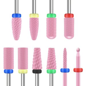 Depvko 10 Stück Keramik Nagelfräser Bits für Acryl-Gel-Nägel, professionell für maniküre- und pediküre-Aufgaben, Nagel-T