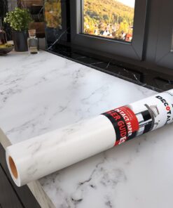 Decotalk Arbeitsplatte Küche Marmor Weiß Klebefolie 60X300cm Abwaschbar SelfStick Mamorfolie
