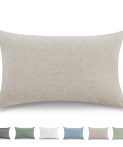 TOCOMOA Oeko-TEX Zertifizierter Baumwollkissenbezug 40x80 cm 2er Set - Dunkel Beige Kopfkissenbezug mit Reißverschluss