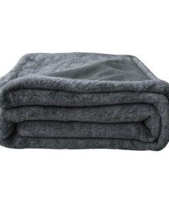 Cleanlevel Kuscheldecke 150x200 Flauschige Felloptik – Weiche Wohndecke für Couch & Bett (Grau)