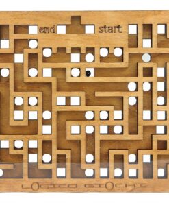 Logica Spiele Das Labyrinth Von Cnosso - Holz Labyrinth - Schwierigkeitsgrad 5/6 - Serie Euclide -Vintage Spiels.Dataset