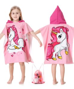 MOKANI Badeponcho Kinder mit Kapuze für Mädchen 85-110 cm - Weich Saugfähig Mikrofaser Strandtuch OEKO-TEX