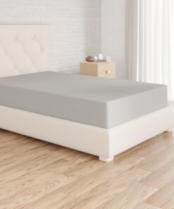 Amazon Basics Spannbettlaken, Mikrofaser, Hellgrau - Für Hochbettmatratzen bis 30 cm, Soft &Comfortabler SLIM LÄMMER