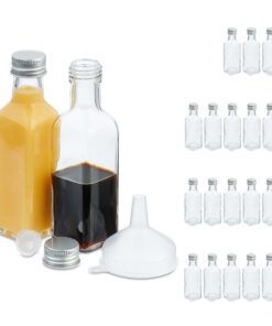 Relaxdays Glasflaschen 20er Set 100ml mit Schraubverschluss & Korken zum Befüllen