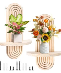 Kinderzimmer Boho Regenbogen Wandregal Holz Klein Pflanzregal für Wohnzimmer Küche Bath_office 29.8x19.8cm | Boho Holz