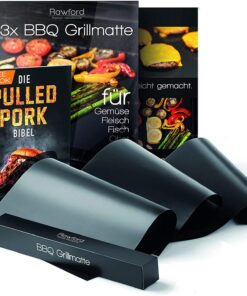 Rawford PREMIUM Grillmatte Gasgrill - Grillmatte & Grillfolie für Holzkohle, Elektro & Backofen - PTFE Matten für Gasgri