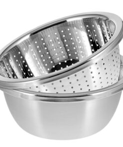 GRÄWE Seiher und Schüssel Set, Ø 20 cm, Edelstahl, Kochen, Familie, Küchenutensilien, 2-teilig, Hochwertig