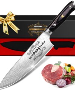 Scharfes Küchenmesser als Papa-Geburtstagsgeschenk, Profi Kochmesser für Männer, Adventskalender Füllung Weihnachtsgesch
