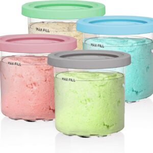 4Pcs Spülmaschinenfest Behälter Für Ninja CREAMI NC300EU NC301EU - BPA-frei, Auslaufsicher Für Spülmaschine und Eismasch