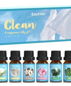 SALKING Saubere Ätherische Öle Set für Aromatherapie und Luftbefeuchter, Geschenkkäse mit 6 x 10 ml Duftölen, frische Ba