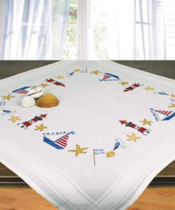Ernst Schäfer Ahoi Kreuzstich Tischdecken Set - maritim Stickset für Selbersticker - 1 Stickpackung