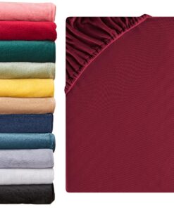 Beqnat Winter Teddy Plüsch Spannbettlaken - Flauschig Fleece 100x200cm | Kuschelig Farbe: Rot Beqnat Cashmere Touch Span