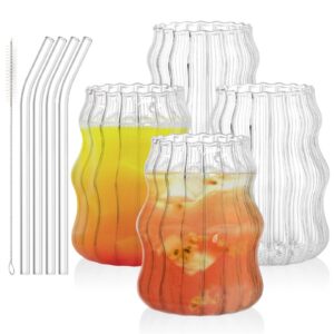 Tebery Vintage Ripple Cocktailgläser 4 Stück 480ml Eisgetränk für Erwachsene Baressenzen