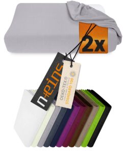NPlusEins 2er Pack Spannbezüge für Gesundheitsnackenkissen Silber OEKO-TEX STANDARD 100