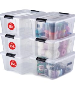 Iris Ohyama Aufbewahrungsboxen NTB-15, 15L, Sicherer Verschluss, BPA-freies Plastik, Organisatorisch, für Schlafzimmer,