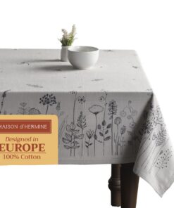 Maison d'Hermine Graue Tischdecke, 100% Baumwolle, 54 x 72 cm, OEKO-TEX STANDARD 100