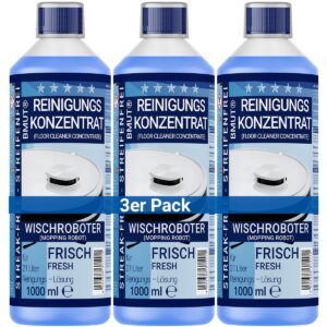 3x 1000ml Wischroboter-Reinigungsmittel Konzentrat | extra frischer Duft | streifenfrei & schaumarm + Dosierbecher |TOP-