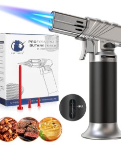 LUZOON Flambierbrenner für Küche und Creme Brûlée mit Tankanzeige