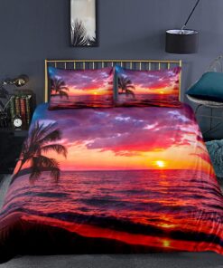 KLDBy Tropischer Sonnenuntergang Bettwäsche 200x220 Mikrofaser 3 Teilig Set