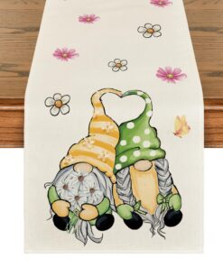 Artoid Mode GNOME Blumen Tischläufer für die Küche, Saisonale Esstisch Dekoration bei der Party undParty Dekor 40x140 cm
