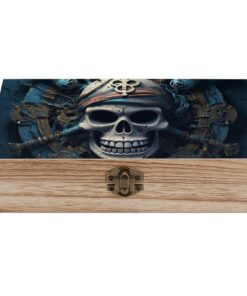 Piraten Skelett Aufbewahrungsbox Holz Klappdeckel Vintage Dekoration Geschenkidee Fotos Schmuck Wohnaccessoire