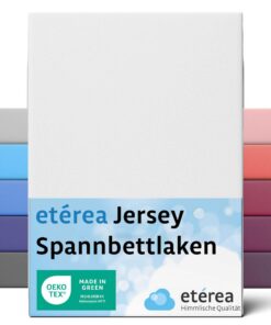 Etérea Stretch Bettlaken 100x200cm Weiss - 100% Baumwolle Oekotex - Bettbezüge Stretch Spannbettlaken -Stretch Spannbett