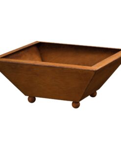 Rostikal Edelrost Schale mit Kugelfüßen - Wetterfest und elegant für den Garten - 35x35 cm - Top-Qualität und Geschenkid