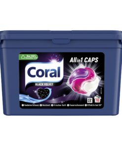 Coral Allin1 Langanhaltender Duft für Black Velvet Colorwaschmittel dunkle Wäsche 4 x 16 Caps, 1356g Coral Allin1 Blac