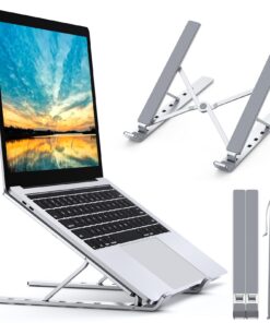 Babacom Laptop Ständer 5-Stufen Verstellbar Silber Laptop Höhenanpassung Tragbar Belüftet MacBook Pro Air Kompatibel 10-