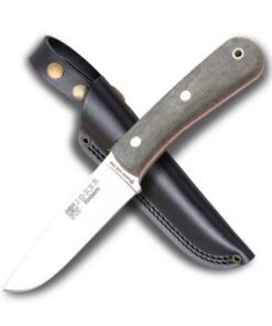 Joker Jagdmesser CV134 -angler und jagen, ideal für Outdoor-Aktivitäten, 11 cm Sandvik 14C28N, schwarzer Canvas-Micarta-