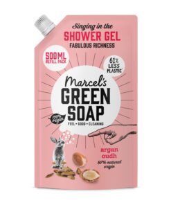 Marcel's Green Soap Duschgel Nachfüllpack Argan & Oudh Umweltfreundlich Vegan 98% Biologisch abbaubar 500 ml Marcel's