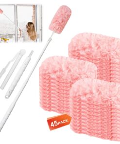 45 Stück Staubwedel Tücher Kompatibel mit Swiffer Staubmagnet, 360° Nachfüllung für Tierhaare/Staub, Unparfümiert, Mehrw