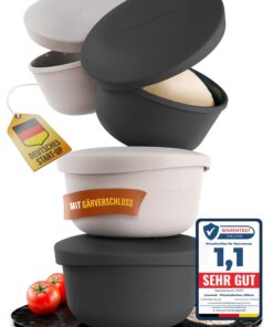 PizzaBallenBox mit Deckel - atmungsaktiv - für Profis und Liebhaber - Platzsparend unduftdicht - 4er Set - Präzisionssil