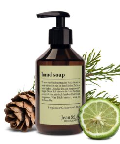 Jean & Len Handseife Bergamot & Cedarwood, reinigt und ervölkernt trockene Hände, für tägliche Anwendung, Flüssigseife i