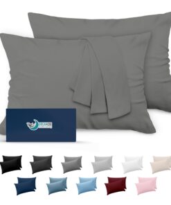 Dreamzie Anthrazit 2er Set Kopfkissenbezug 40 x 80 Weich OEKO-TEX Zertifiziert | Dreamzie Mikrofaser Oeko-Tex Zertifizi