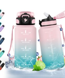 HoneyHolly Trinkflasche 500ml BPA-Frei Auslaufsicher mit Zeitmarkierung