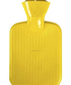 FSC Wärmflasche 100% Gummi, 0,8 Liter, Farbe: Gelb für Outdoor-Aktivitäten