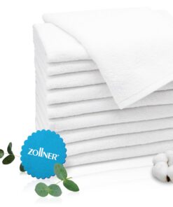 ZOLLNER Gästehandtücher 10er Set 30x50 cm – saugstarke, weiche Baumwolle, weiß