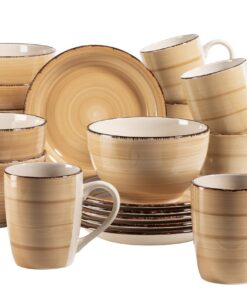 MÄSER 931765 Bel Tempo II Frühstücksservice für 6 Personen Vintage Look Beige Speziell für Sie | MÄSER 931765 Bel Tempo