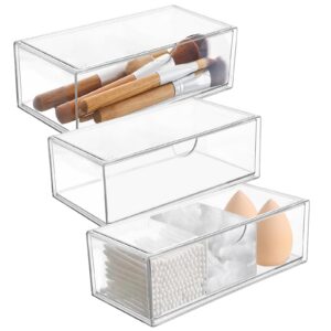 W&H Badezimmer Schublade Acryl Organizer - Schminktisch & Waschtisch für Frauen - 3 Stück Kosmetik Schublade - Spiegelsc