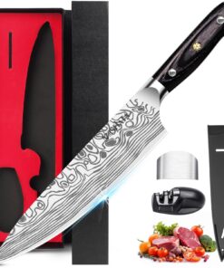 MOSFiATA Scharfe Kochmesser für Männer Weihnachts Geschenk 20CM EN.4116 Edelstahl Fleischmesser Klinge Ergonomisch mit F