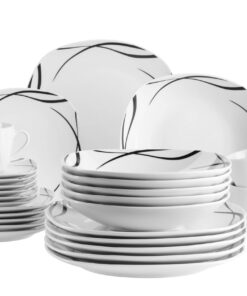 MÄSER Serie Decora Geschirr Set für 6 Personen, elegantes 30-teiliges Porzellan Service | MÄSER Serie Decora 30-teilige