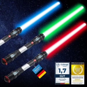 GOODS+GADGETS Laserschwert Lichtschwert Laser Sword (Grün) + Spezialanwender + Party + Effektive Laserwaffe + 108 cm Sch