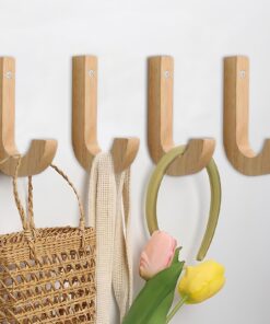 4 Stück Handgefertigte Moderne Holz Kleiderhaken für Garderobe Wandmontage