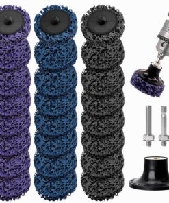 Coztie CSD Scheibe Schleifscheibe Reinigungsscheibe Set + Grobreinigung + Bohrmaschine 2 Zoll 18 Stück 3 Farben