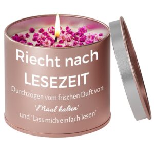PRSTENLY Geschenke für Leseliebhaber Frauen, Lavendel Kerze 9OZ, Geburtstagsgeschenk für Frauen