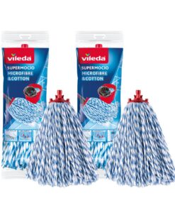 Vileda SuperMocio Wischmop-Ersatzkopf - Mikrofaser & Baumwolle, Microfaser, für saubere Surfer | Vileda SuperMocio Wisc