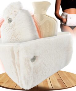 KUNU® original warme Periodengürtel - Soft Plüsch Wärmflasche 130cm lang - Ideal für Qualmfreie Therapie - Elegant gesch