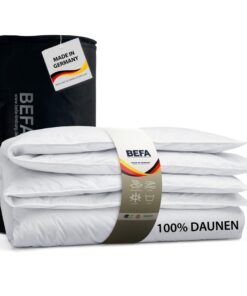 BEFA NATUR Reine Daunendecke Winter 135x200 cm | Tierwohl Zertifiziert | Oeko-TEX Klasse 1 | Made in Germany OEKO-TEX ST