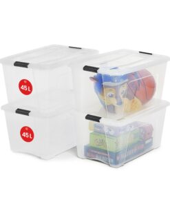Iris Ohyama NTB-45 Aufbewahrungsboxen, 45L, BPA-freies Plastik, Ordnungsboxen, Schlafzimmerorganisation, Büroorganisatio